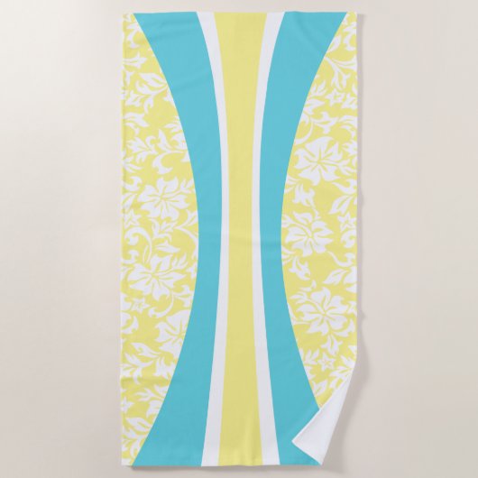 Laniakea Hawaiian Striped Surfboard - Lemon Gelb Strandtuch (Vorderseite)