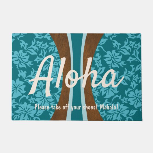 Laniakea Hawaiianische Imitat HolzSurfboard Aloha Fußmatte (Vorderseite)