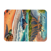 Laniakea Oahu Hawaii tropische Aquarellfarbe farbi Magnet (Horizontal)