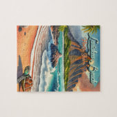 Laniakea Oahu Hawaii tropische Aquarellfarbe farbi Puzzle (Horizontal)