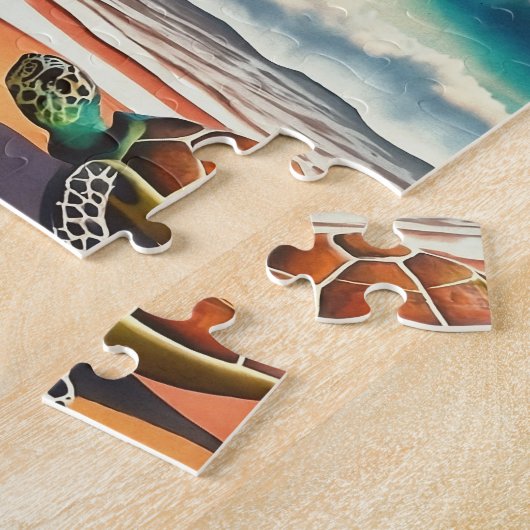 Laniakea Oahu Hawaii tropische Aquarellfarbe farbi Puzzle (Seite)