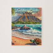 Laniakea Oahu Hawaii tropische Aquarellfarbe farbi Puzzle (Vertikal)