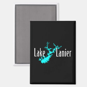 Lanier-See Georgia See Karte Bootfahren und Fische Magnet