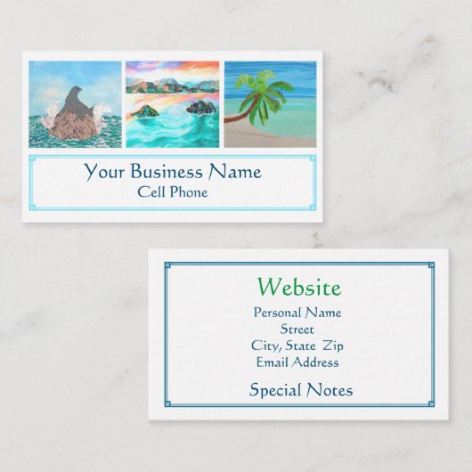 Lanikai Beach Hawaii Palm Tree Siegel Tropical Visitenkarte (Vorne/Hinten)