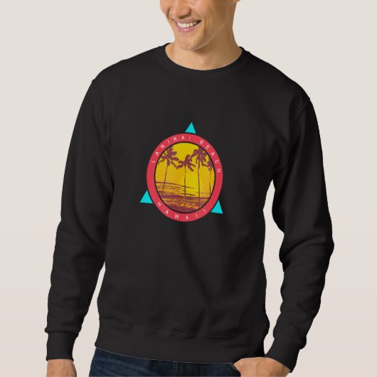 Lanikai Beach Hawaii Palm Trees Sunset Sweatshirt (Vorderseite)