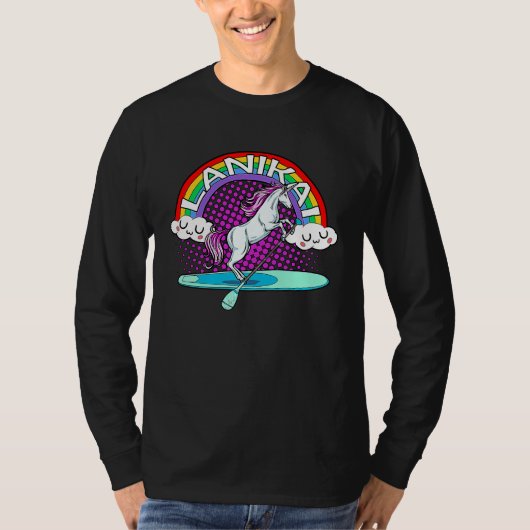 Lanikai Beach Hawaii Rainbow Unicorn Paddle Board  T-Shirt (Vorderseite)