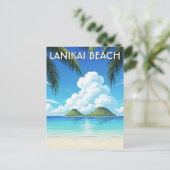 Lanikai Beach Hawaii Reise Postkarte (Stehend Vorderseite)