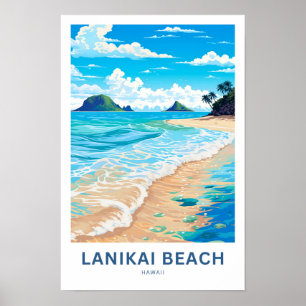 Lanikai Beach Hawaii Travel Print Poster