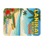 Lanikai Beach, Hawaii - Tropical Canoe Magnet (Horizontal)