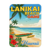 Lanikai Beach, Hawaii - Tropical Canoe Magnet (Vertikal)