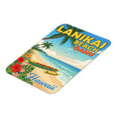 Lanikai Beach, Hawaii - Tropical Canoe Magnet (Linke Seite)