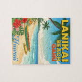 Lanikai Beach, Hawaii - Tropical Canoe Puzzle (Horizontal)