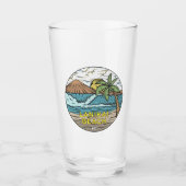 Lanikai Beach Hawaii Vintag Glas (Vorderseite)