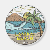 Lanikai Beach Hawaii Vintag Magnet (Vorne)