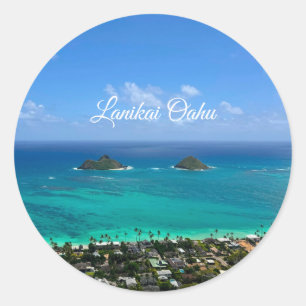 Lanikai Oahu Runder Aufkleber