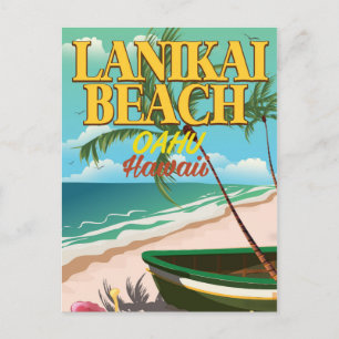 Lanikai-Strand Hawaii-Reiseposter Postkarte