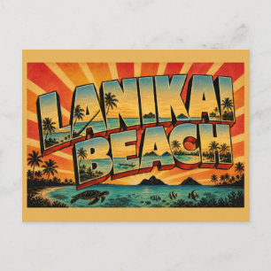 Lanikai-Strand Hawaii Weißer Sand Türkiswasser Postkarte