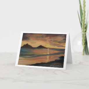 Lanikai Strand-Sonnenaufgang-Gruß-Karte Karte
