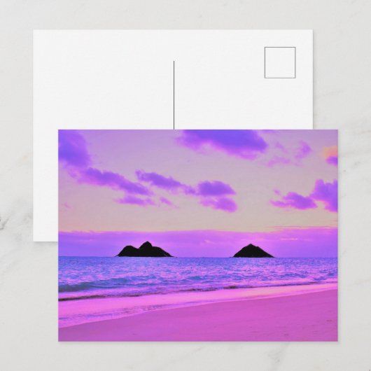 Lanikai Sunrise Postkarte (Vorne/Hinten)