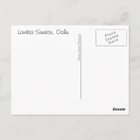 Lanikai Sunrise Postkarte (Rückseite)