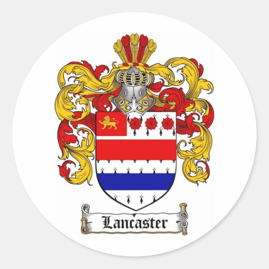 LANKASTER-FAMILIENWAPPEN - WAFFENSCHUTZMUSTER RUNDER AUFKLEBER (Vorderseite)