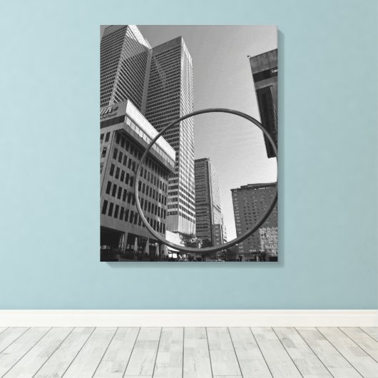 L'Anneau oder The Ring, Skulptur in Montreal Kanad Leinwanddruck (Insitu (Holzboden))