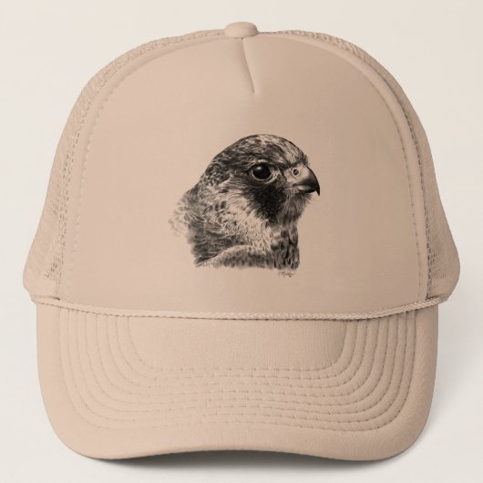 Lanner Falcon Zeichnend Truckerkappe (Vorderseite)