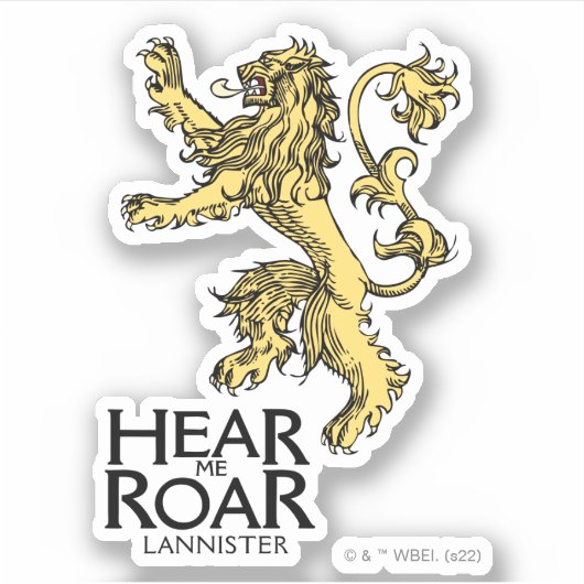 Lannister Sigil - Hören Sie mich Roar Aufkleber (Vorderseite)