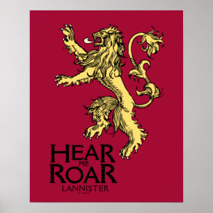 Lannister Sigil - Hören Sie mich Roar Poster