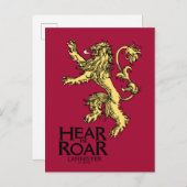 Lannister Sigil - Hören Sie mich Roar Postkarte (Vorne/Hinten)