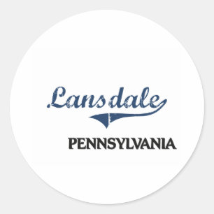 Lansdale Pennsylvania Stadt-Klassiker Runder Aufkleber