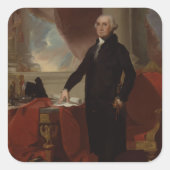 Lansdowne Portrait: US-Präsident George Washington Quadratischer Aufkleber (Vorderseite)