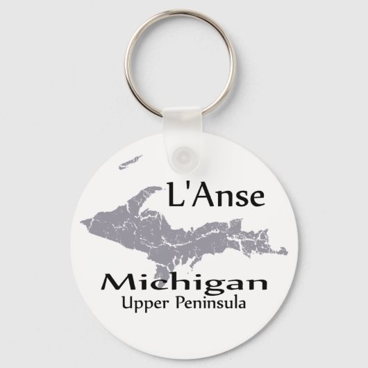 L'Anse Michigan Map Design Schlüsselanhänger (Vorderseite)