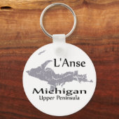L'Anse Michigan Map Design Schlüsselanhänger (Vorderseite)