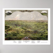 Lansing, MI Panoramic Map - 1866 Poster (Vorne)
