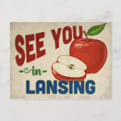Lansing Michigan Apple - Vintage Travel Postkarte (Vorderseite)