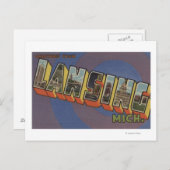 Lansing, Michigan - Große Buchstabenszenen Postkarte (Vorne/Hinten)