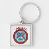 Lansing, Michigan Keychain Schlüsselanhänger (Vorne)