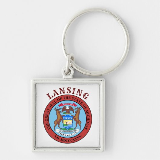 Lansing, Michigan Keychain Schlüsselanhänger (Vorne)