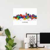 Lansing Michigan Skyline Poster (Heimbüro)
