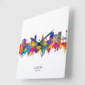 Lansing Michigan Skyline Quadratische Wanduhr (Winkel)