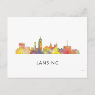 LANSING, MICHIGAN SKYLINE WB1 - POSTKARTE