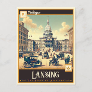 Lansing, Michigan Vintage Postkarte
