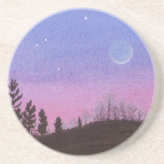 Lansing Moon und Stars Sandstein Untersetzer (Vorne)