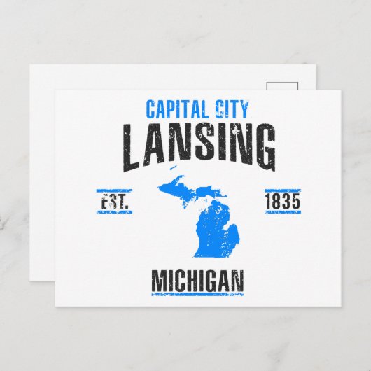 Lansing Postkarte (Vorne/Hinten)