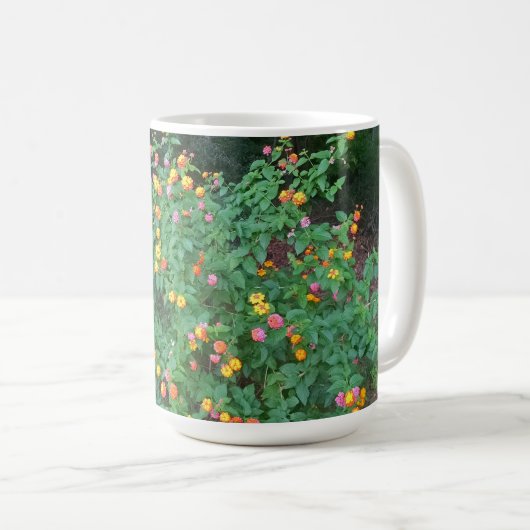 Lantana-Blüten Kaffeetasse (VorderseiteRechts)