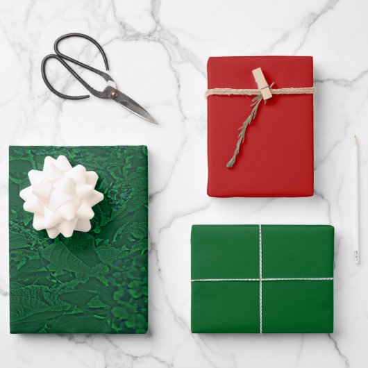 Lantana Floral Grün Design Geschenkpapier Set (Vorderseite)