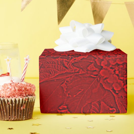 Lantana Floral rotes Design Geschenkpapier (Geburtstagsparty)