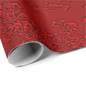 Lantana Floral rotes Design Geschenkpapier (Rolleneckpunkt)