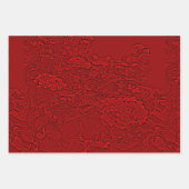 Lantana Floral rotes Design Geschenkpapier Set (Vorderseite)